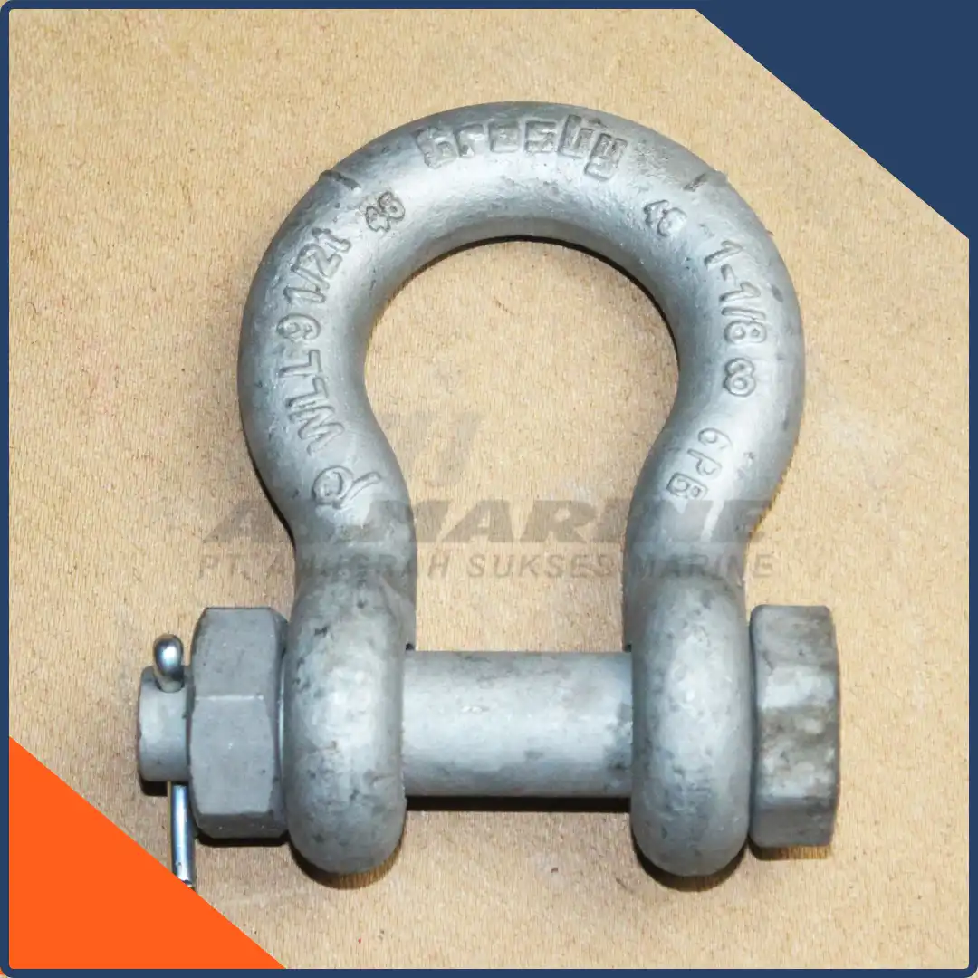 Bow Shackle / Segel Omega G2130A Bolt & Nut Alloy 1-1/8 Inch 9.5 Ton